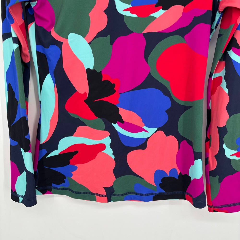 Athleta Point Break Rashguard Multicolor Abstract Floral Print Size Medium - Picture 6 of 7